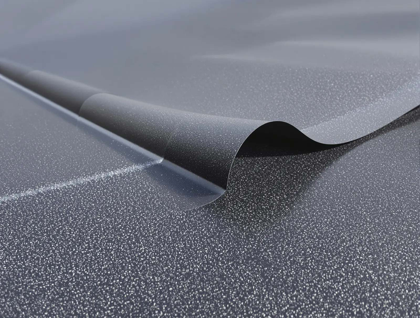 Black EPDM rubber roofing membrane